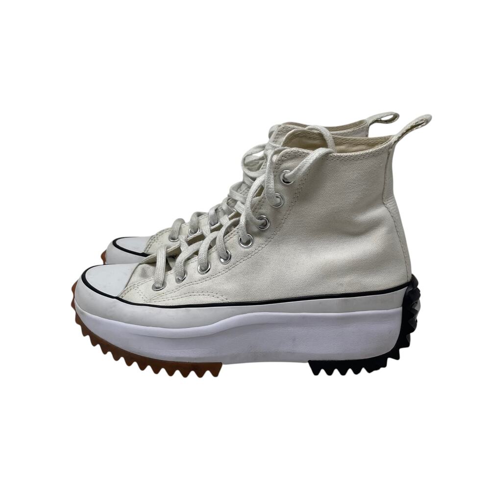 Converse Run Star Hike High Top Canvas Platform Sneakers - White - Womens Size 8